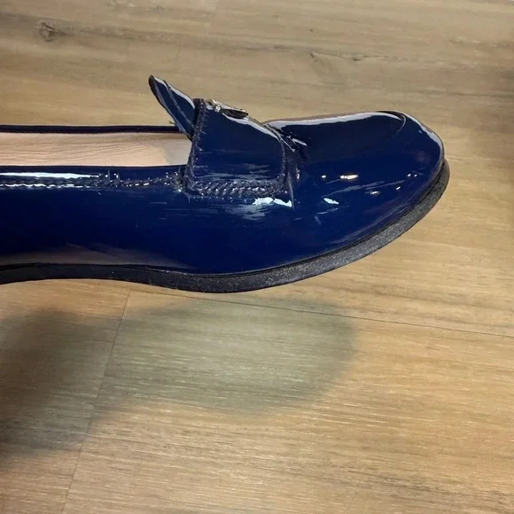 Authentic Prada Glossy Patent leather Navy Loafers - Picture 9 of 12